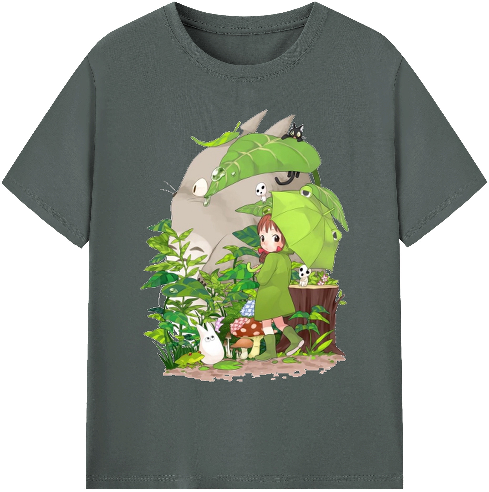 （画像用） となりのトトロ 草壁メイ 草壁サツキ My Neighbor Totoro Satsuki Kusakabe Mei Kusakabe 綿100％ メンズ半袖Tシャツ｜肌触りやわらか＆通気性